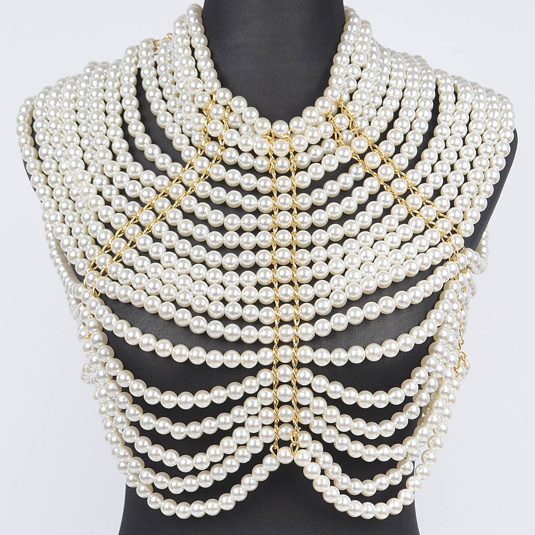 Faux Pearl Body Chain