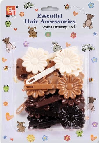 BARRETTES DAISY - BROWN ASSORTED