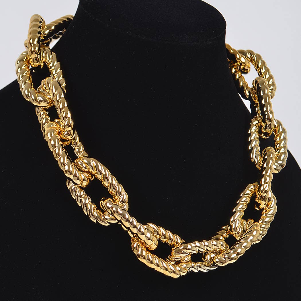 Hammered Link Chain Necklace