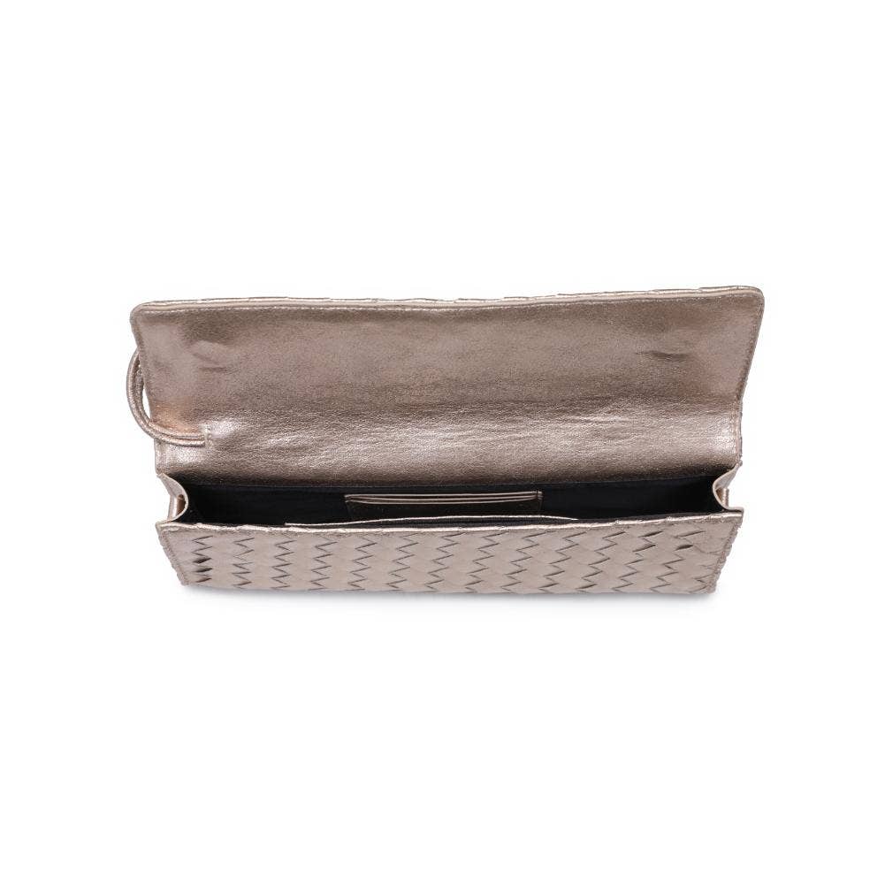 Ada Top Handle Woven East West Clutch Crossbody