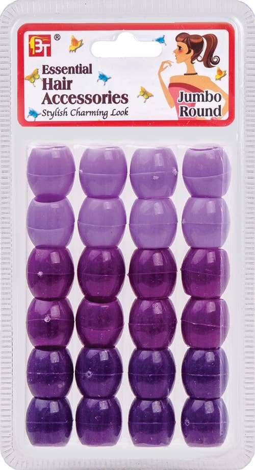 JUMBO ROUND BEADS (PURPLE ASSORTED)