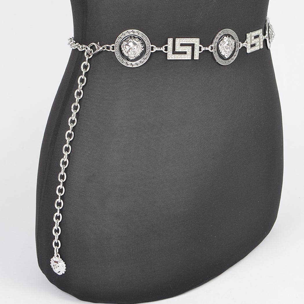 Metal Rhinestone Plus Size Chain Belt