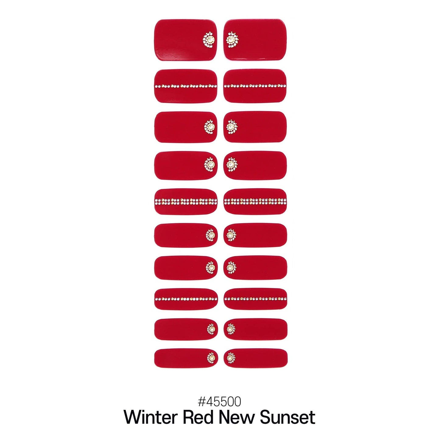 GEL NAIL STRIPS - 45500 Winter Red New Sunset