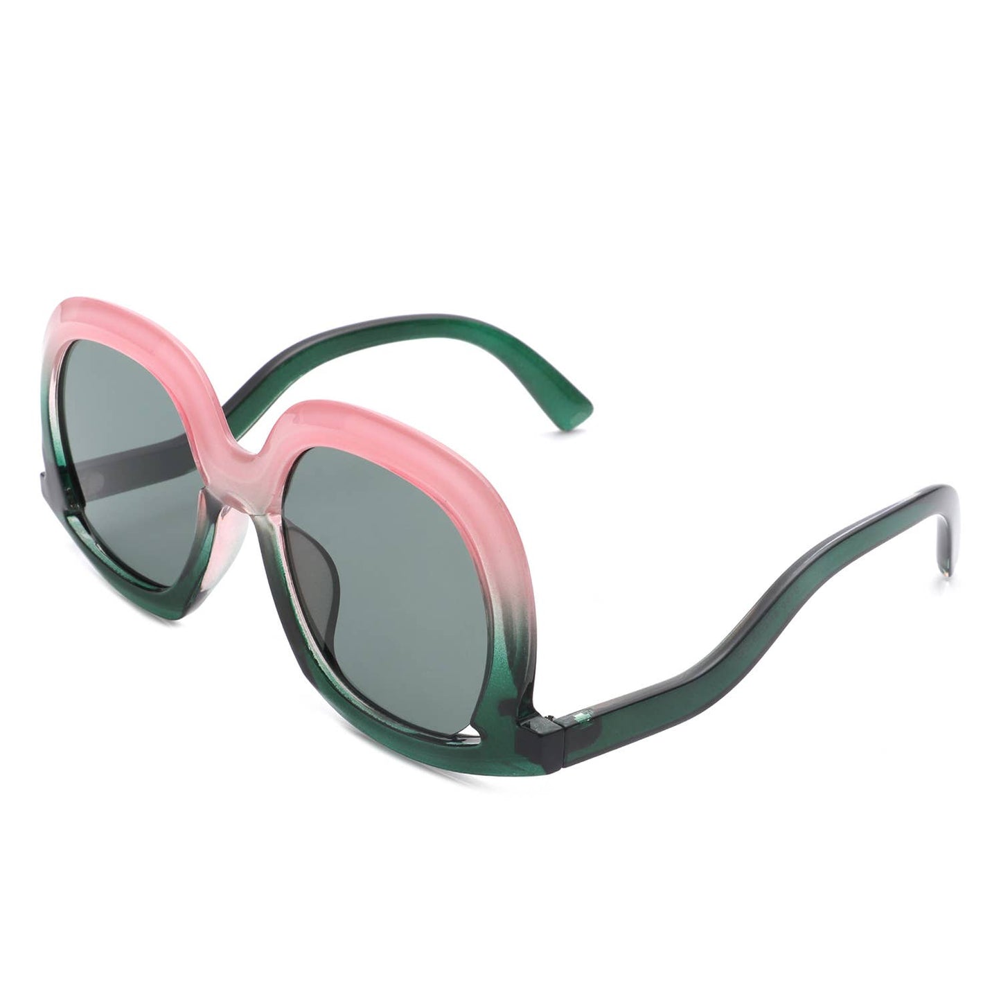 Women Round Oversize Geometric Irregular Fashion Sunglasses