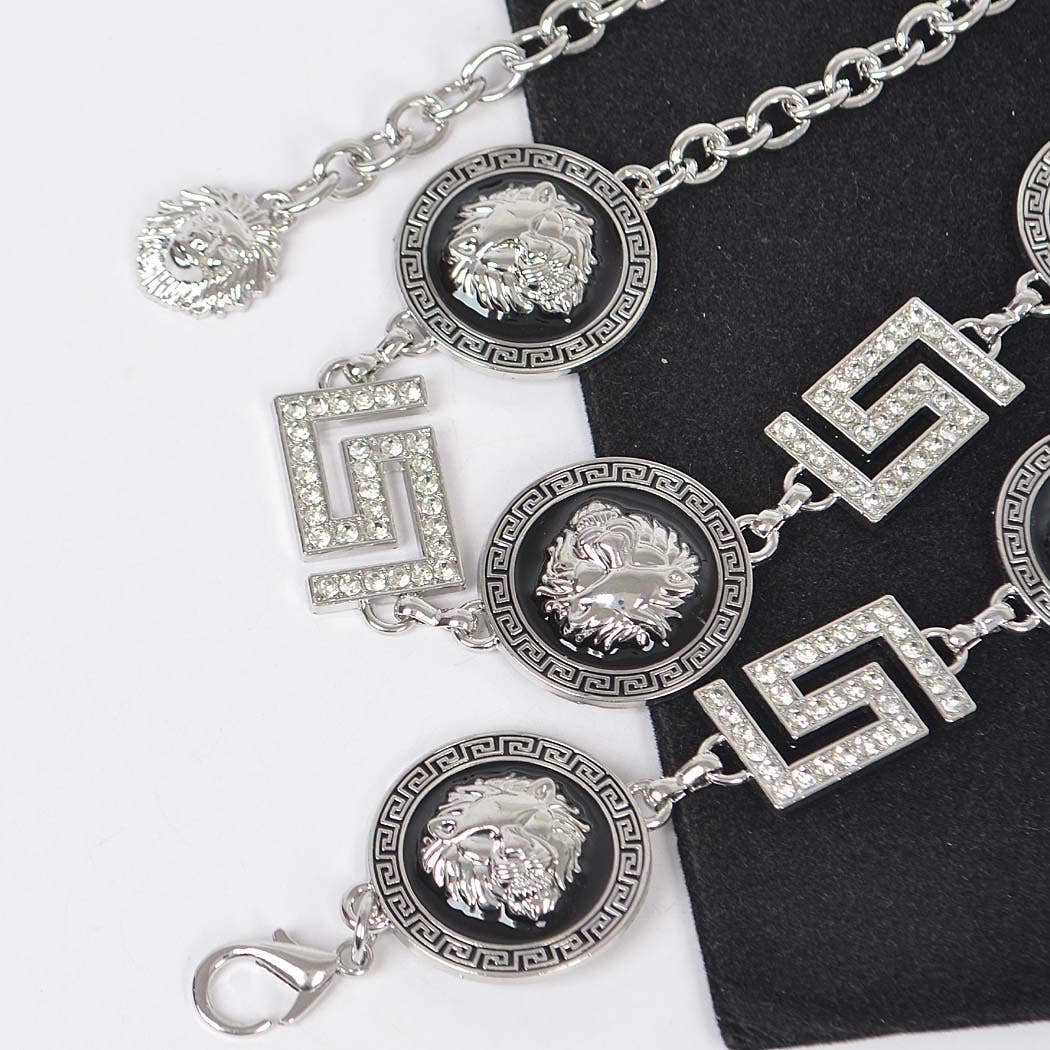 Metal Rhinestone Plus Size Chain Belt