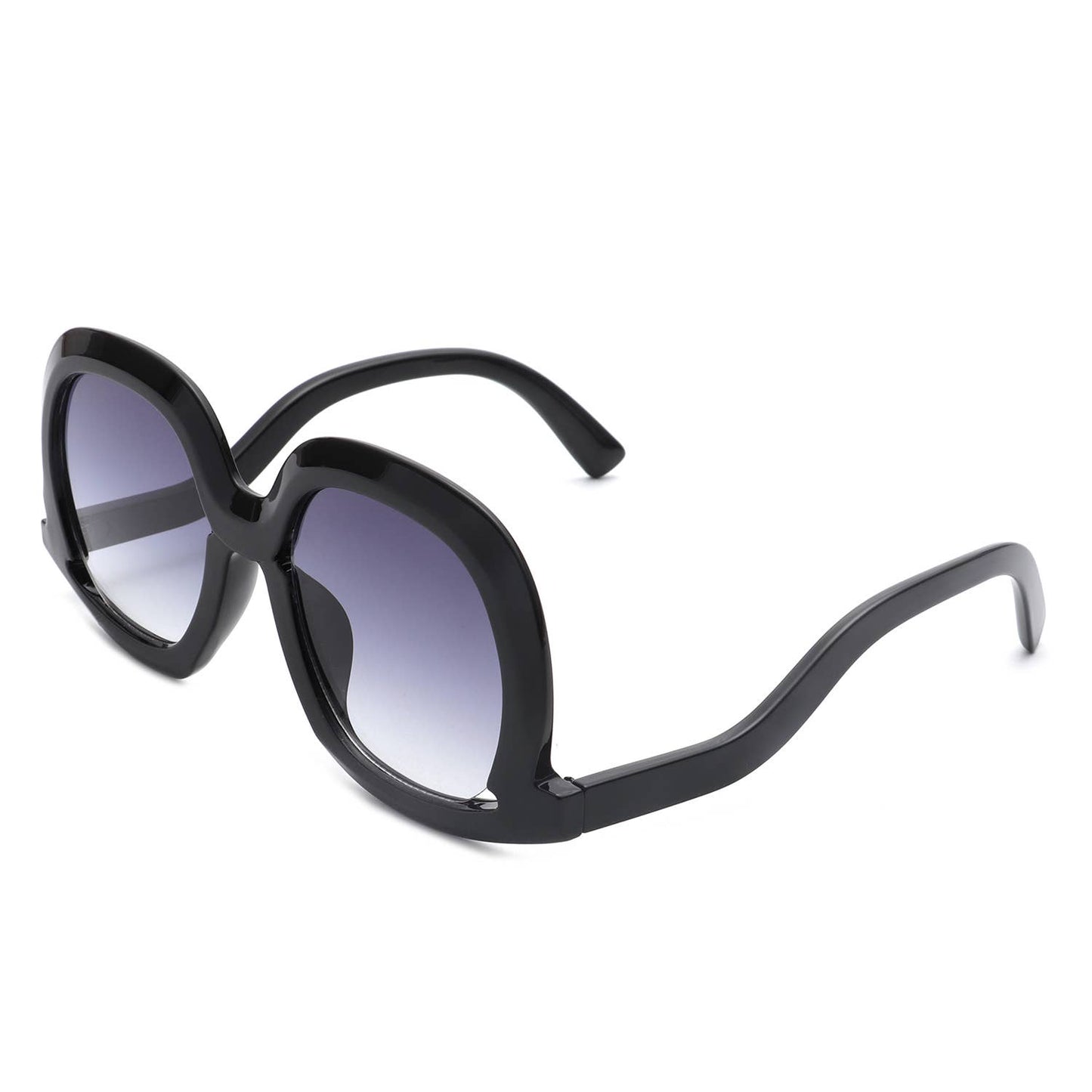 Women Round Oversize Geometric Irregular Fashion Sunglasses