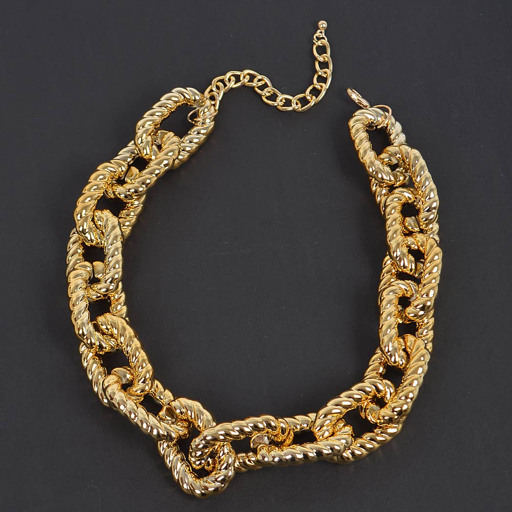 Hammered Link Chain Necklace