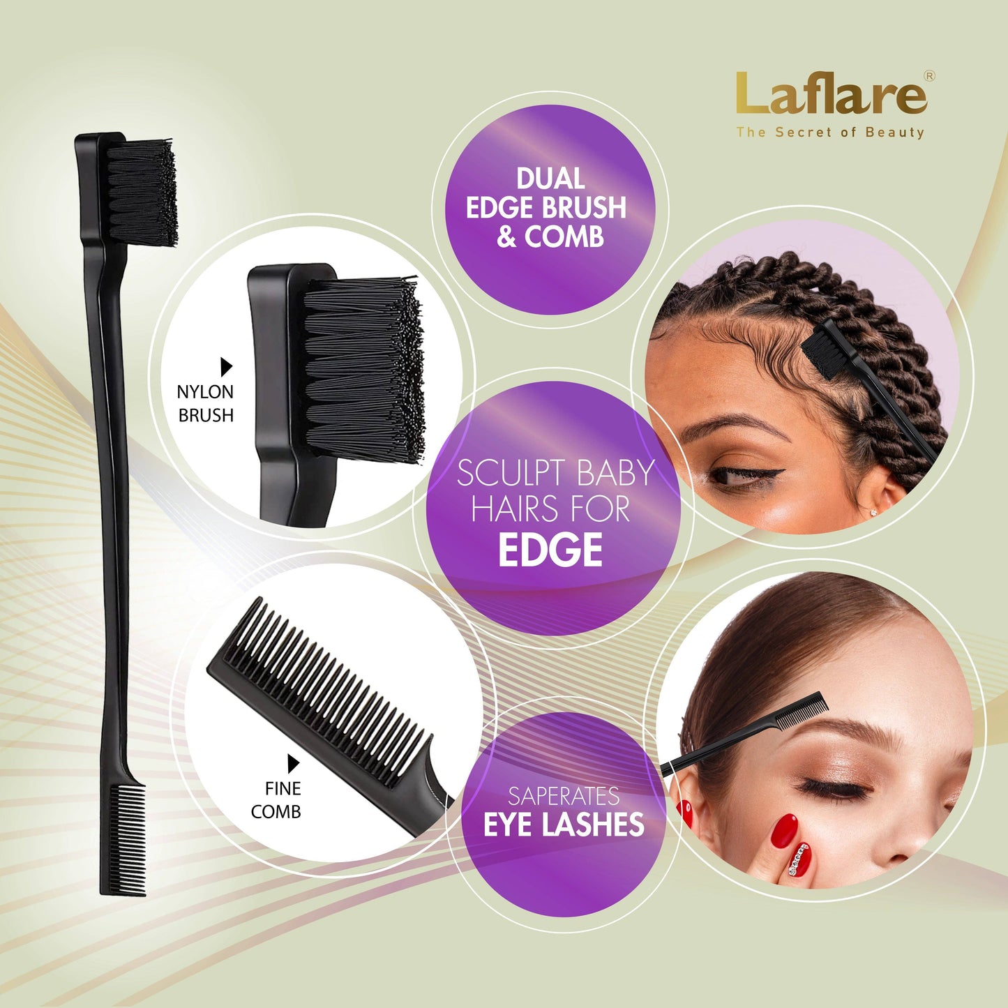 Edge Bond Control Gel Set with Comb Set for Hair Styling