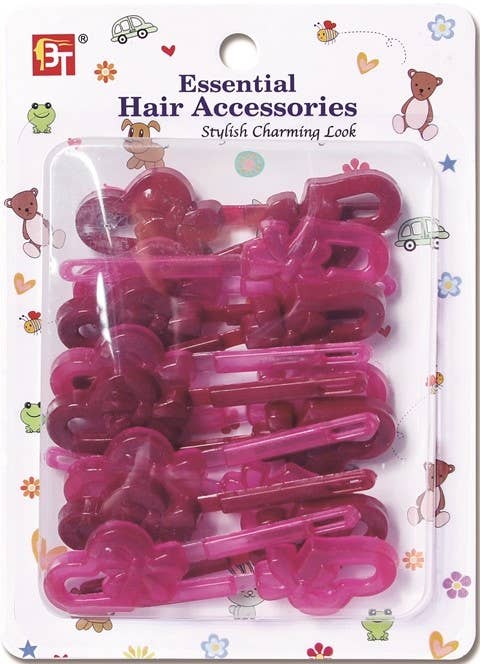 BARRETTES TWO-HEARTS (PLUM)