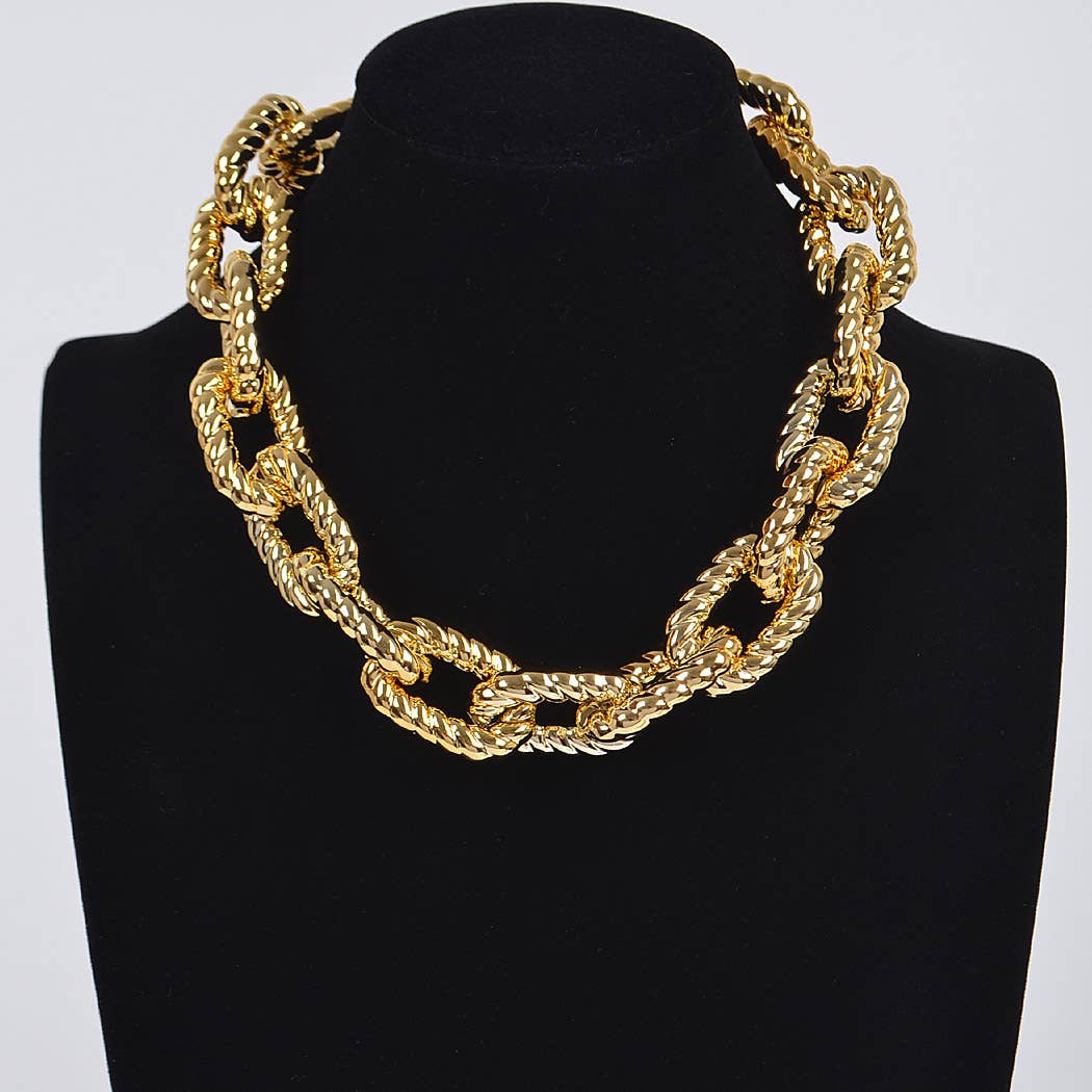 Hammered Link Chain Necklace