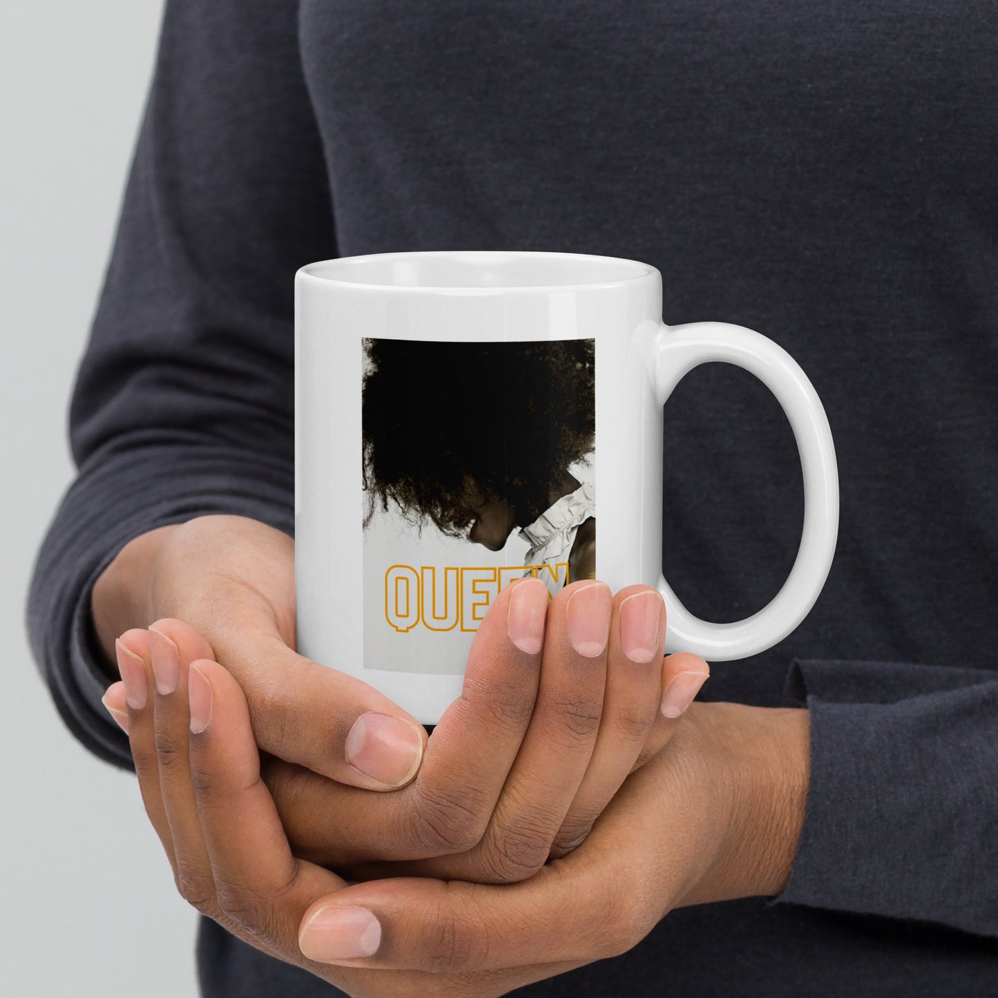 White glossy mug